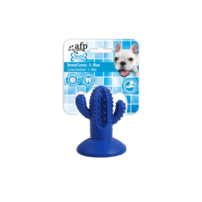 DENTAL CHEWS-CACTUS SMALL RUBBER BLUE