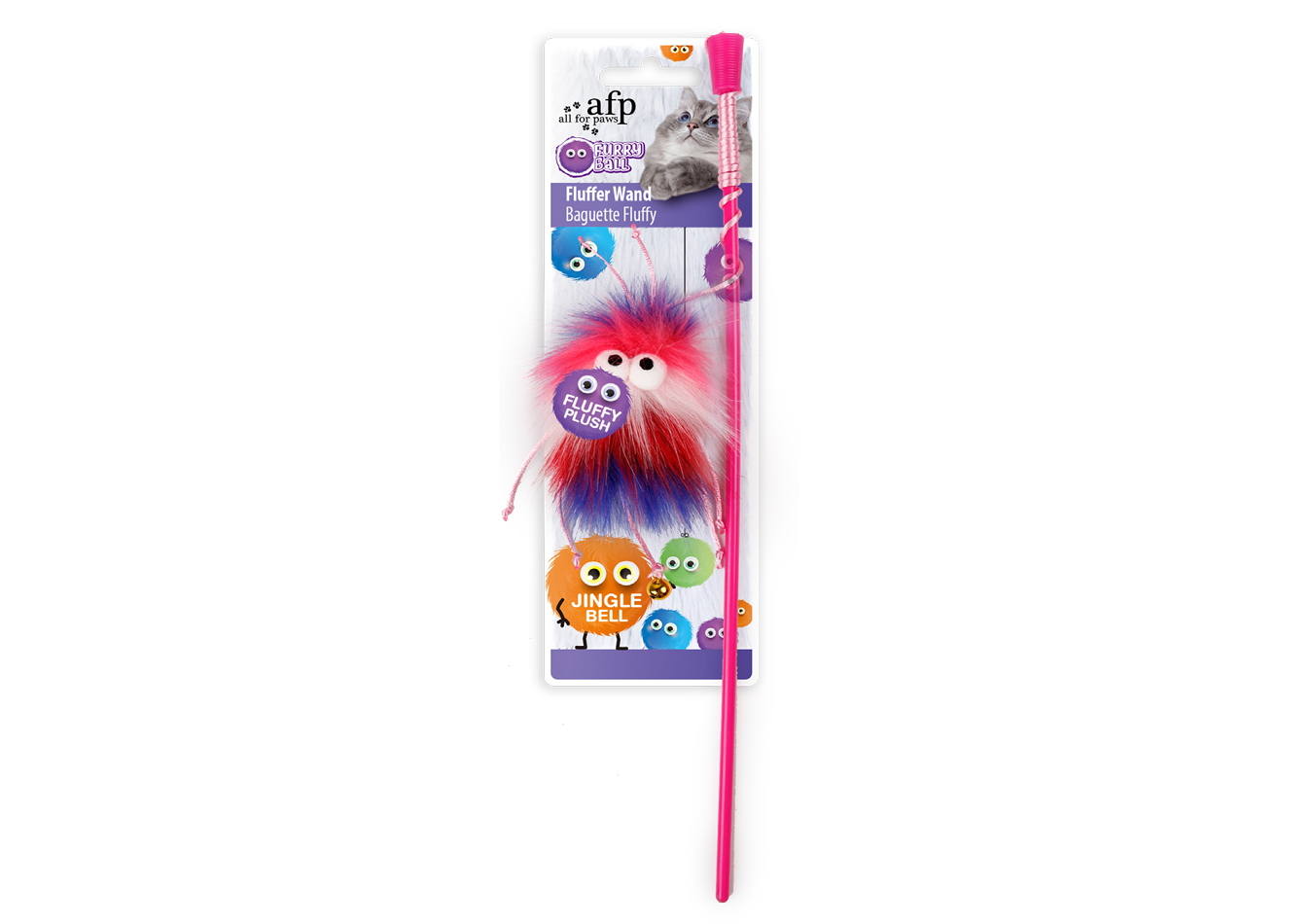 FURRY BALL-FLUFFER WAND -RED