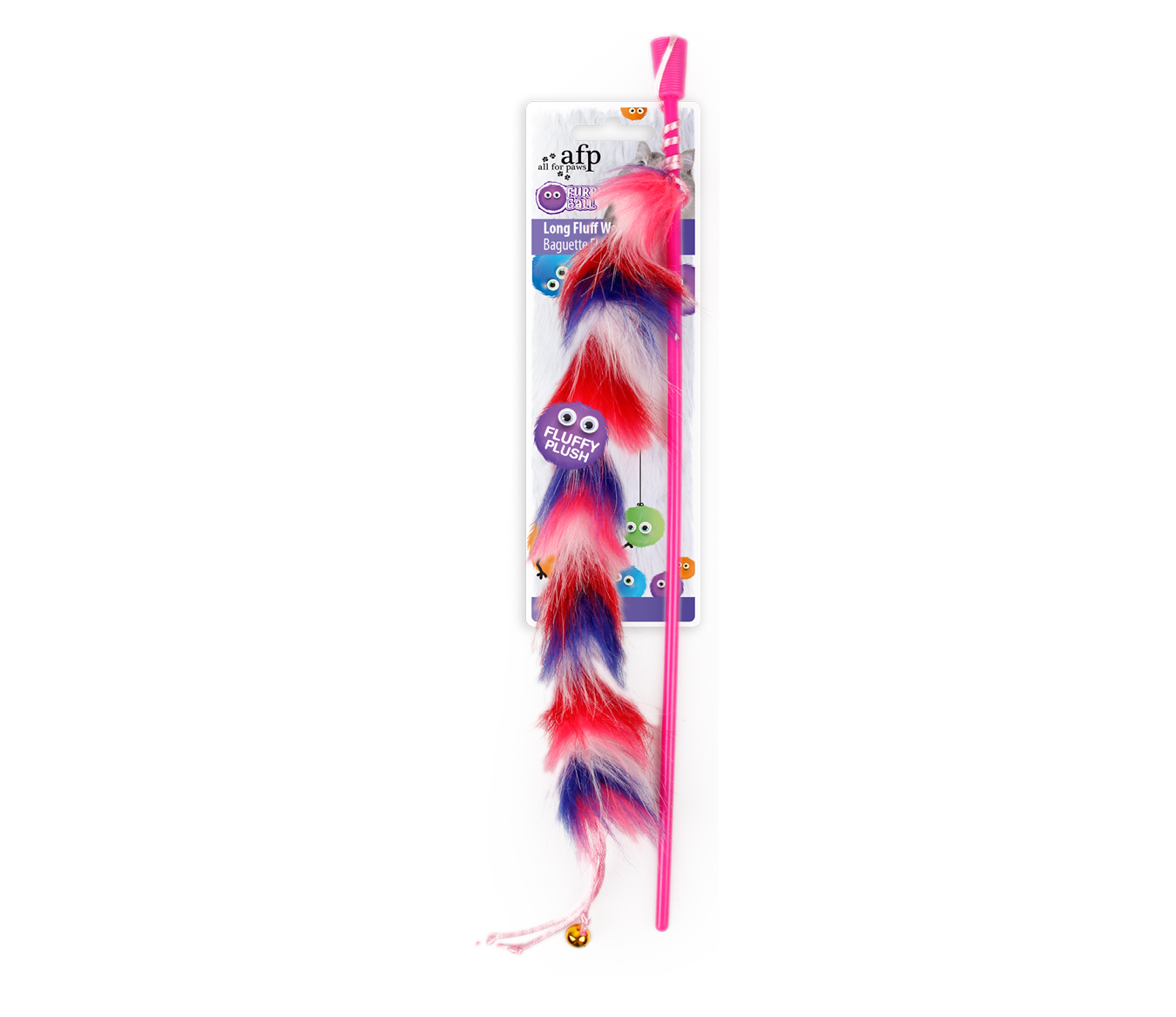 FURRY BALL-LONG FLUFF WAND -RED