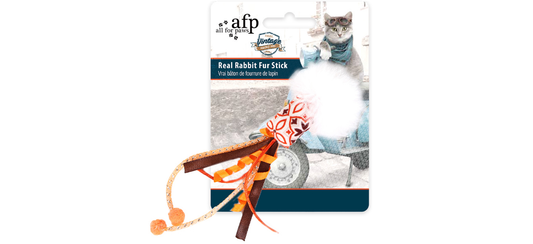 VINTAGE- REAL RABBIT FUR STICK